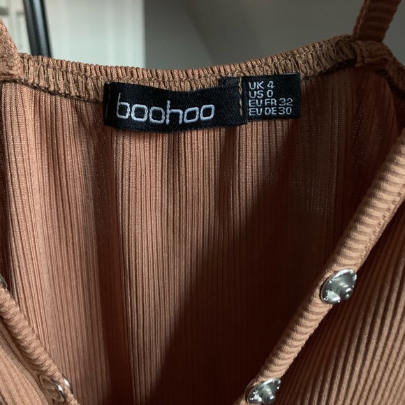 BooHoo Bodycon Snap Front Dress - Picture 3 of 3